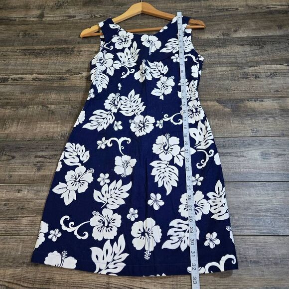 Aloha Republic made in Hawaii USA size small hawaain dress blue white hibiscus - Picture 5 of 9
